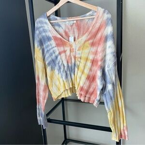 NWT American Eagle Tie Dye Knit Crop Sweater